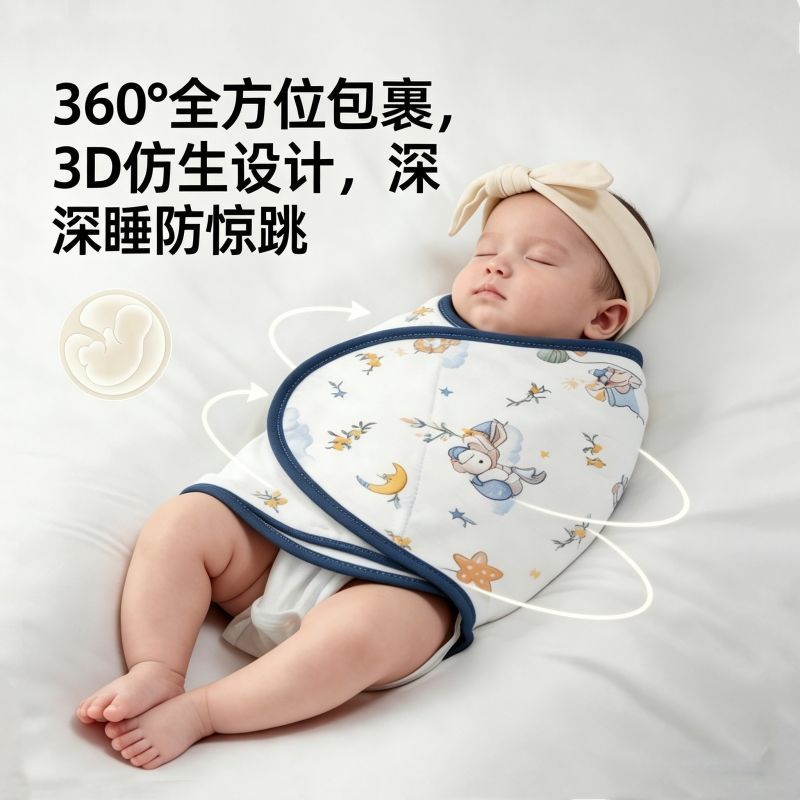 婴儿防惊跳包巾a类静音襁