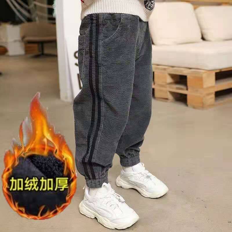 男童裤子加绒加厚2026新款中大童秋冬棉裤儿童一体绒灯芯绒长裤潮