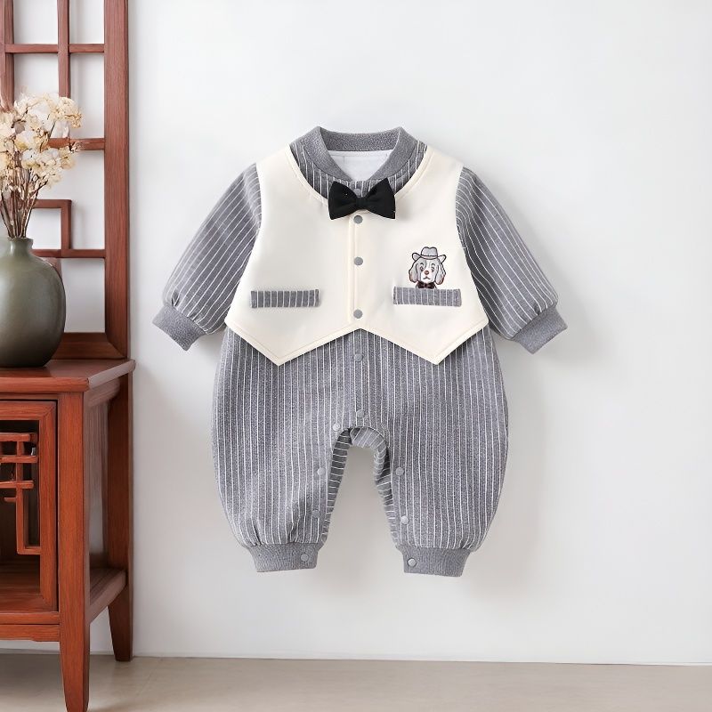 绅士婴童衣服春秋款领结
