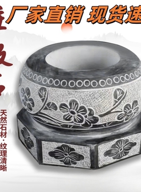 青石柱墩底座石墩子石柱础柱脚石雕柱皮圆墩空心垫基石柱顶石庭院