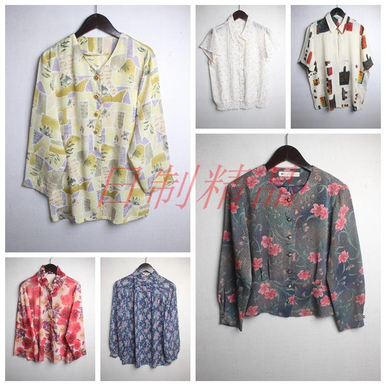 vintage日系古着中古古孤品森系百搭宫廷风巴洛克女衬衫29-31J10