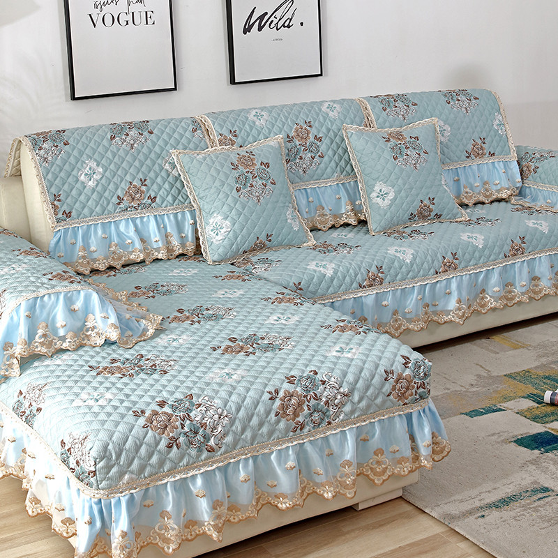 四季通用欧式风防滑蕾丝沙发套罩