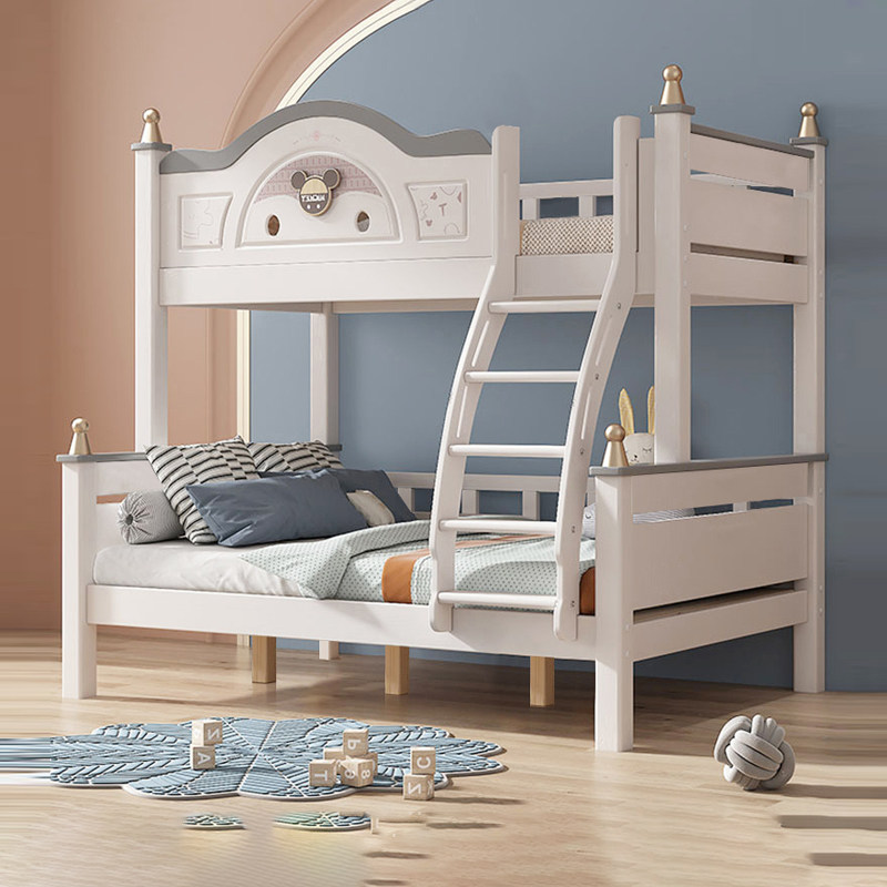 百冠环球 樱桃木高低床儿童北欧上下铺床双人实木双层分体子母床