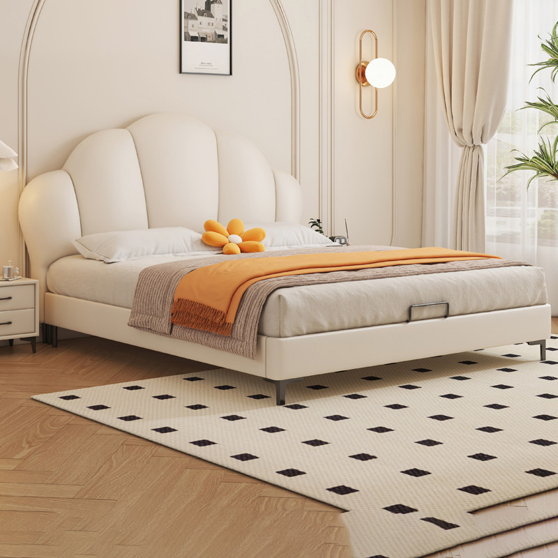 百冠环球 儿童床男女孩1.5m1.8米真皮床双人贝壳公主床北欧储物床,住宅家具,儿童床/儿童抽拉床,淘宝优惠券,粉丝福利购,淘宝优惠卷