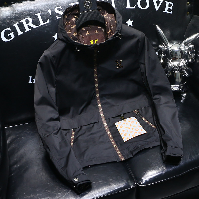 欧洲站潮牌时尚夹克男装2025春秋季新款防风修身休闲青年连帽外套