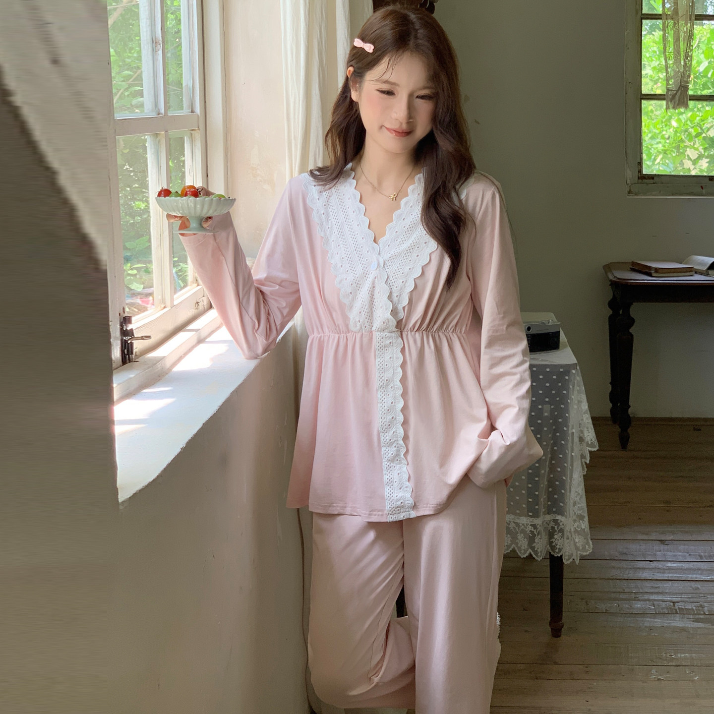 谷奈妈妈纯棉月子服不勒肚套装