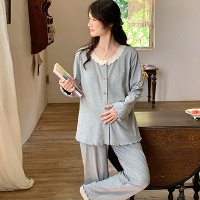 春秋月子服秋冬产后纯棉全棉吸汗孕妇睡衣产妇冬季哺乳家居服套装