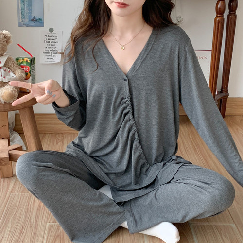 莫代尔月子服可调节亲肤舒适透气