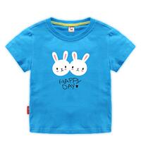 Girls' half-sleeved T-shirt, pure cotton, cute and stylish little white rabbit, children's and babies' short-sleeved T-shirt, summer children's clothing in red thumbnail 8