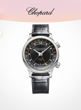 Chopard萧邦L.U.C GMT ONE黑色复杂功能停秒日历精钢机械男士腕表