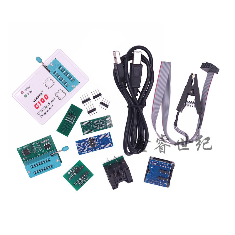 新款G100编程器25SPI FLASH/24/25/95EEPROM芯片BIOS读写烧录器