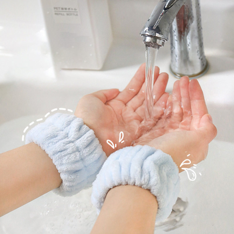 洗脸神器手腕带护腕擦汗手环防水胳膊袖口防湿袖洗漱包邮