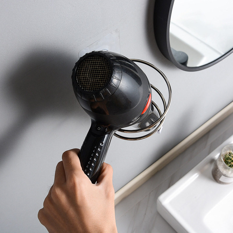 不锈钢免打孔家用卫生间电吹风挂架浴室置物架风筒架