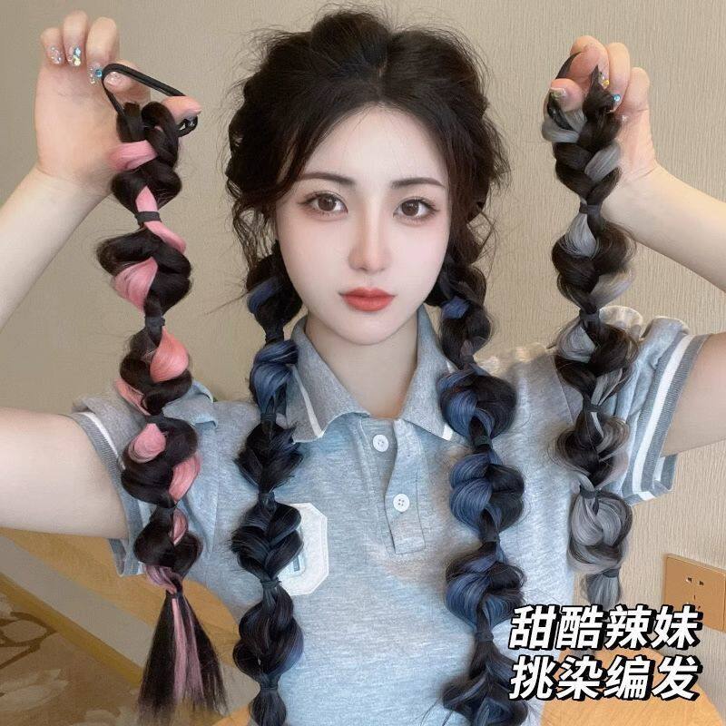 彩辫假发长辫,网红脏辫风格