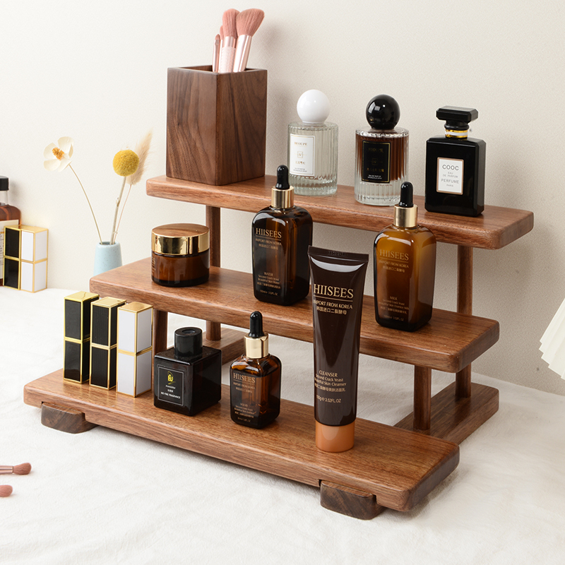 胡桃桌面收纳阶梯展示架免安装