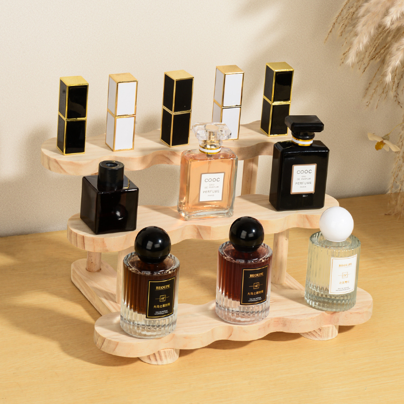 实木桌面置物架办公书桌多层收纳美工区化妆品小摆件展示整理花架