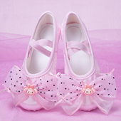 8152 女孩幼儿园舞台演出猫爪鞋 可爱儿童舞蹈鞋 缎面芭蕾跳舞鞋