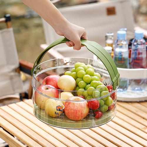 户外加大号透明手提水果篮加厚款