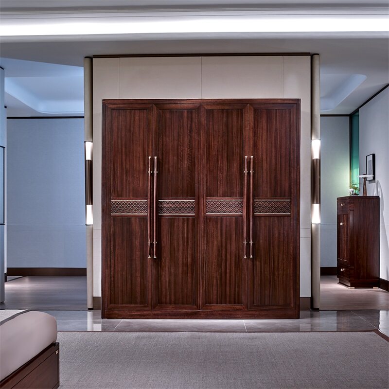 南洋胡氏鸿运 ha9930四门衣柜2001*645*2200新中式 古典黑檀木