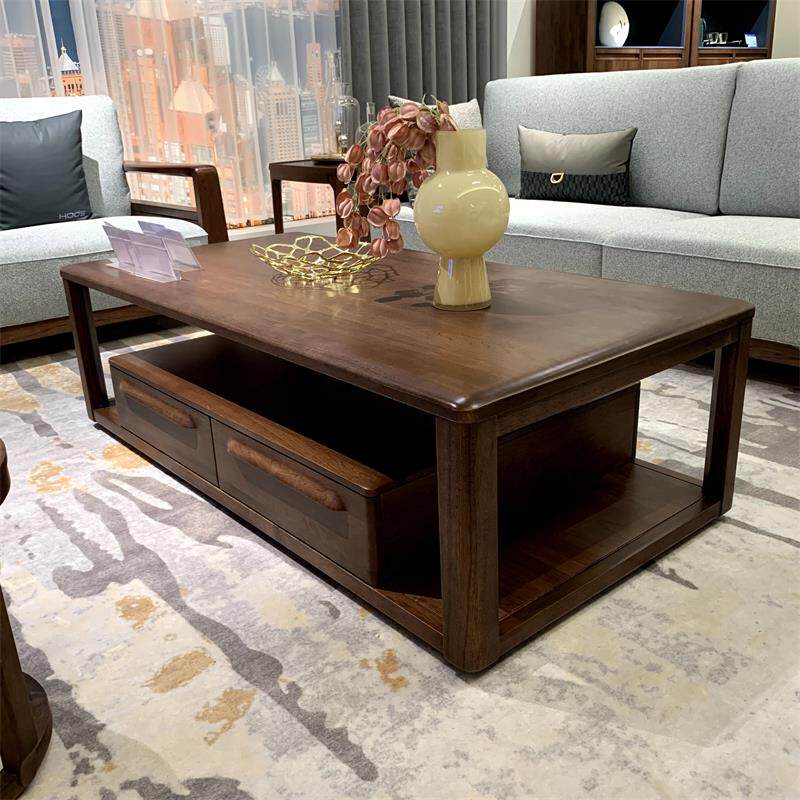 南洋胡氏 胡桃生活 ys6012长茶几  胡桃木 1506*756*450现代简约