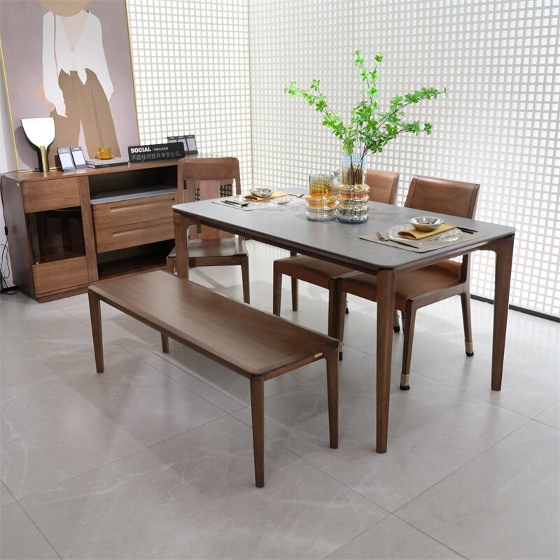 南洋胡氏 胡桃生活 yz620长餐桌 1500*850*750现代简约胡桃木