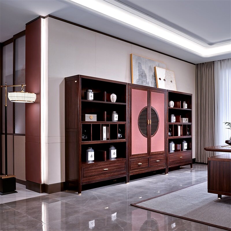 南洋胡氏 鸿运 hz9920a组合茶柜 新中式古典现代 黑檀木