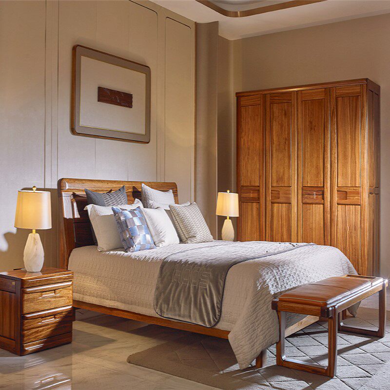 【样品清仓】仅限牡丹江门店 南洋胡氏7101实木床 1.5米 乌金木