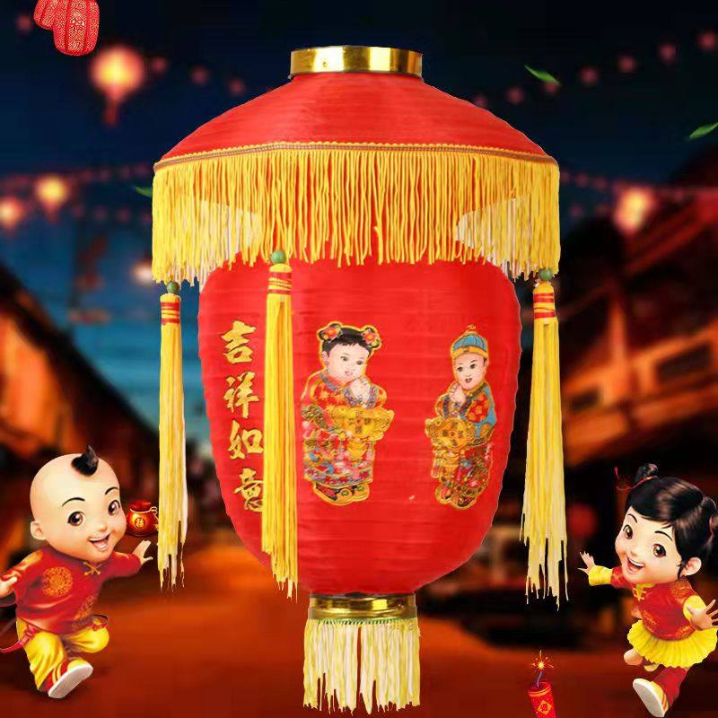 花篮灯笼拉丝折叠新年春节装饰红黄绿粉橘黄五种颜色包邮