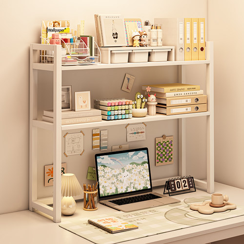 桌面多层简约书架多功能学生书桌上收纳置物架铁艺洞洞板可放桌面