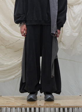 RELABEL 立体构成(雕刻）可拆卸T恤屁帘廓型水洗层次收口休闲卫裤