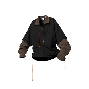 RELABEL 空间关系（续）肌理针织绳结假两件毛衣POLO