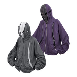 RELABEL（裂梦）多拉链真双层切割四拉链头连帽脑后外套卫衣