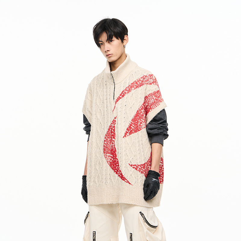 小李同款RELABEL印花编织毛衣