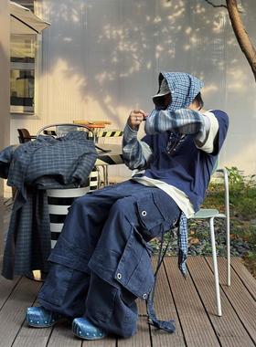 RELABEL 空间关系（四重奏）八口袋可拆做旧多色双节工装飘带裤