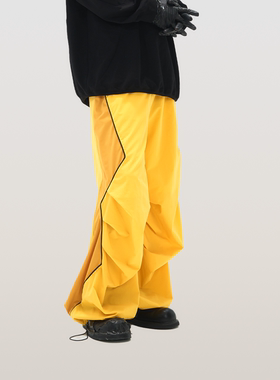 RELABEL 男女宽松运动冲锋户外黄色休闲解构分割拼接长裤