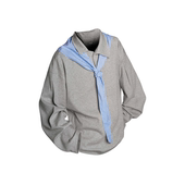 不对称斜领晶格百棉针织领巾POLO衫 两点透视 空间关系 RELABEL