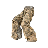 幻斑纹 数码 打印迷彩豹纹高低腰毛边拼接A字撞钉工装 RELABEL 裤