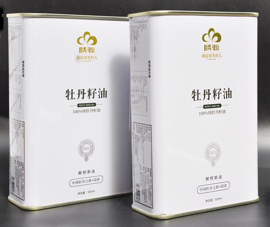 纯牡丹籽油食用植物调和油高端礼盒国花牡丹籽食用油500毫升x2盒