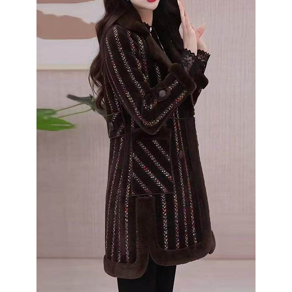 ROUMIKL高级感中长款外套女冬季2025新款妈妈加厚保暖洋气质妮子