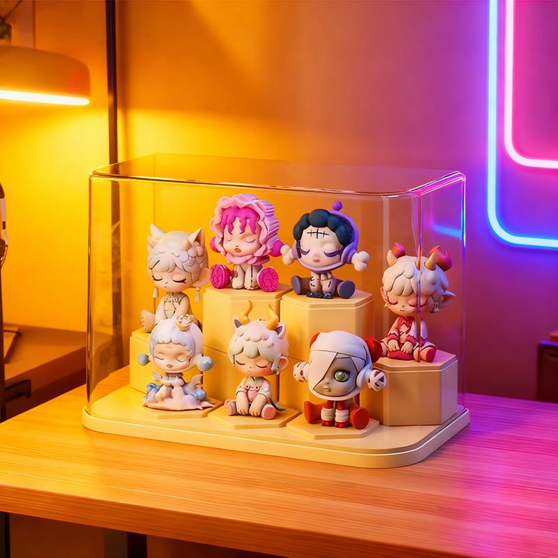 盲盒展示架收纳透明防尘手办置物架玩具积木展示柜泡泡玛特展示盒