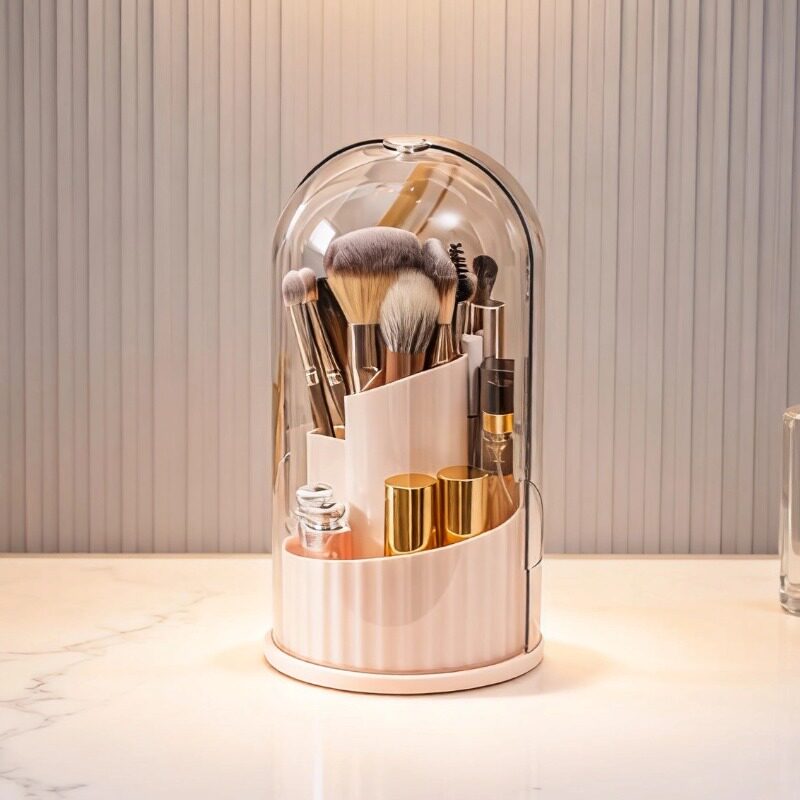 旋转防尘化妆刷收纳筒