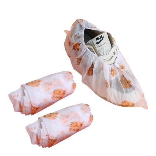 一次性印花卡通鞋套无纺布加厚家用防滑室内机房学生儿童耐磨脚套