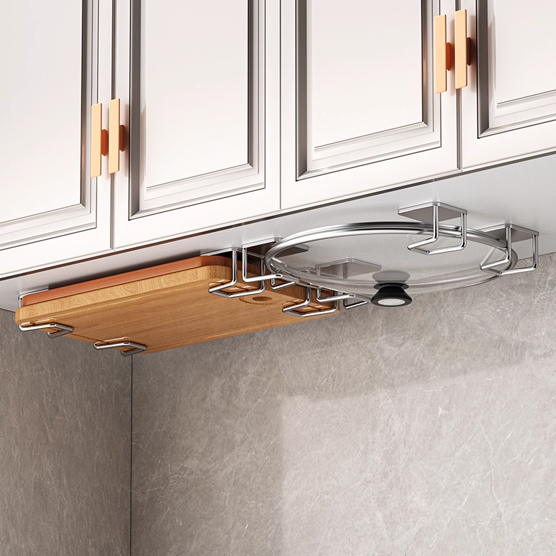 厨房置物架免打孔壁挂锅盖架橱柜下砧板架菜板沥水架多功能收纳架,厨房/烹饪用具,厨房置物架/置物柜/角架,淘宝优惠券,粉丝福利购,淘宝优惠卷