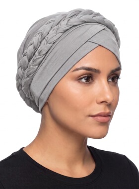 欧美外贸纯色包头帽民族风两条辫子简便套头帽弹力头巾帽女turban