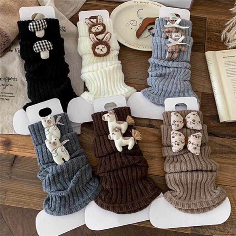 女童袜套秋冬季儿童可爱卡通玩偶堆堆袜韩系中大童女孩长筒小腿套