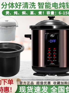飞鹿 YDT-10B电炖锅陶瓷炖锅紫砂锅全自动煲汤煮粥神器隔水电炖盅