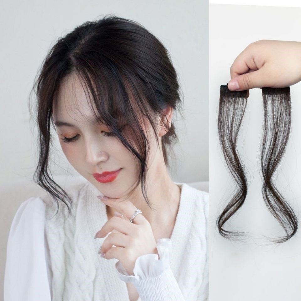 龙须刘海假发 两侧 修脸刘海八字龙须 微卷无痕中分假刘海女自然