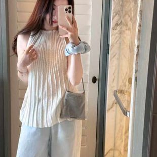 纯欲风辣妹高级感无袖 设计感小众挂脖显瘦气质上衣 背心女夏季 新款