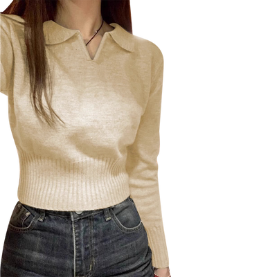 软糯奶系小个子打底针织衫上衣女