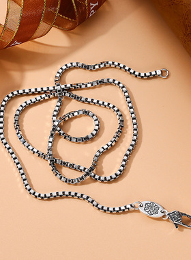 镀S925银2024新款盒子链重工六字